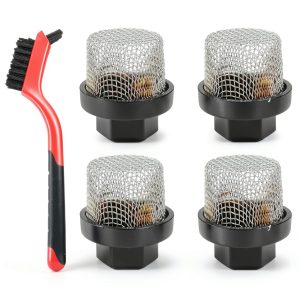 Stainless Steel Strainer 4 Pcs 3/4in -14 Aerator Mesh with Brush LJZP-0