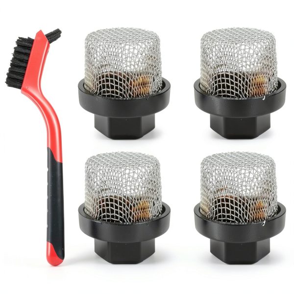 Stainless Steel Strainer 4 Pcs 3/4in -14 Aerator Mesh with Brush LJZP-0