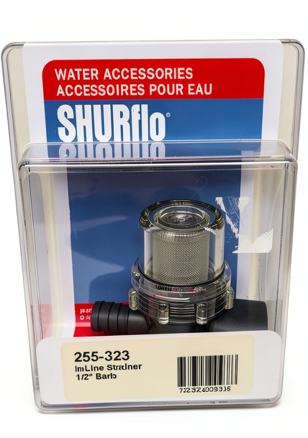 PENTAIR SHURFLO 255-323 Twist-On Water Strainer, 1/2" Barb Inlet, 1/2" NPSM Outlet-2